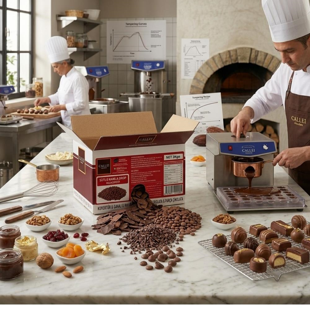 Callei Chocolate Sütlü Damla Çikolata 3 kg - Pasta, Kurabiye ve Tatlı Tarifleri için Profesyonel Sütlü Çikolata