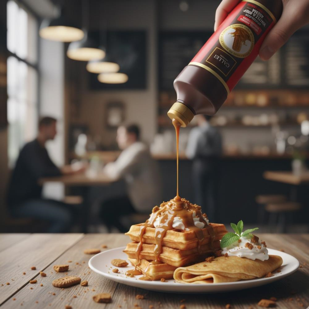 Callei Karamelize Bisküvili Waffle & Pancake Çikolata Sosu 1 Kg – Yoğun Aromalı Tatlı Sosu