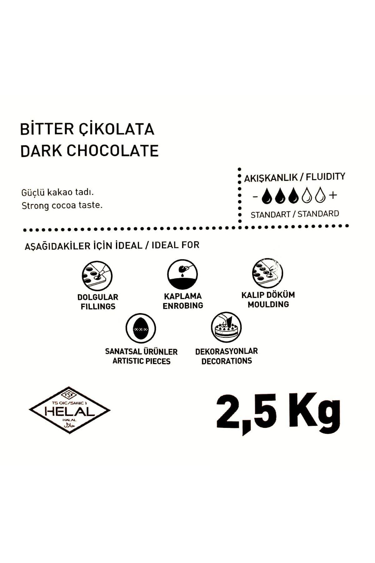 Callebaut Chocovic Bitter Kuvertür Çikolata 2,5 kg x 10 adet