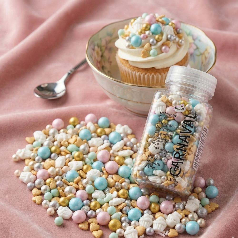 Cupcake Dekorlu Minik Altın Kalpli Karışık Süsleme Şekeri 100 GR No:05 – Pasta ve Tatlı Dekor Şekeri