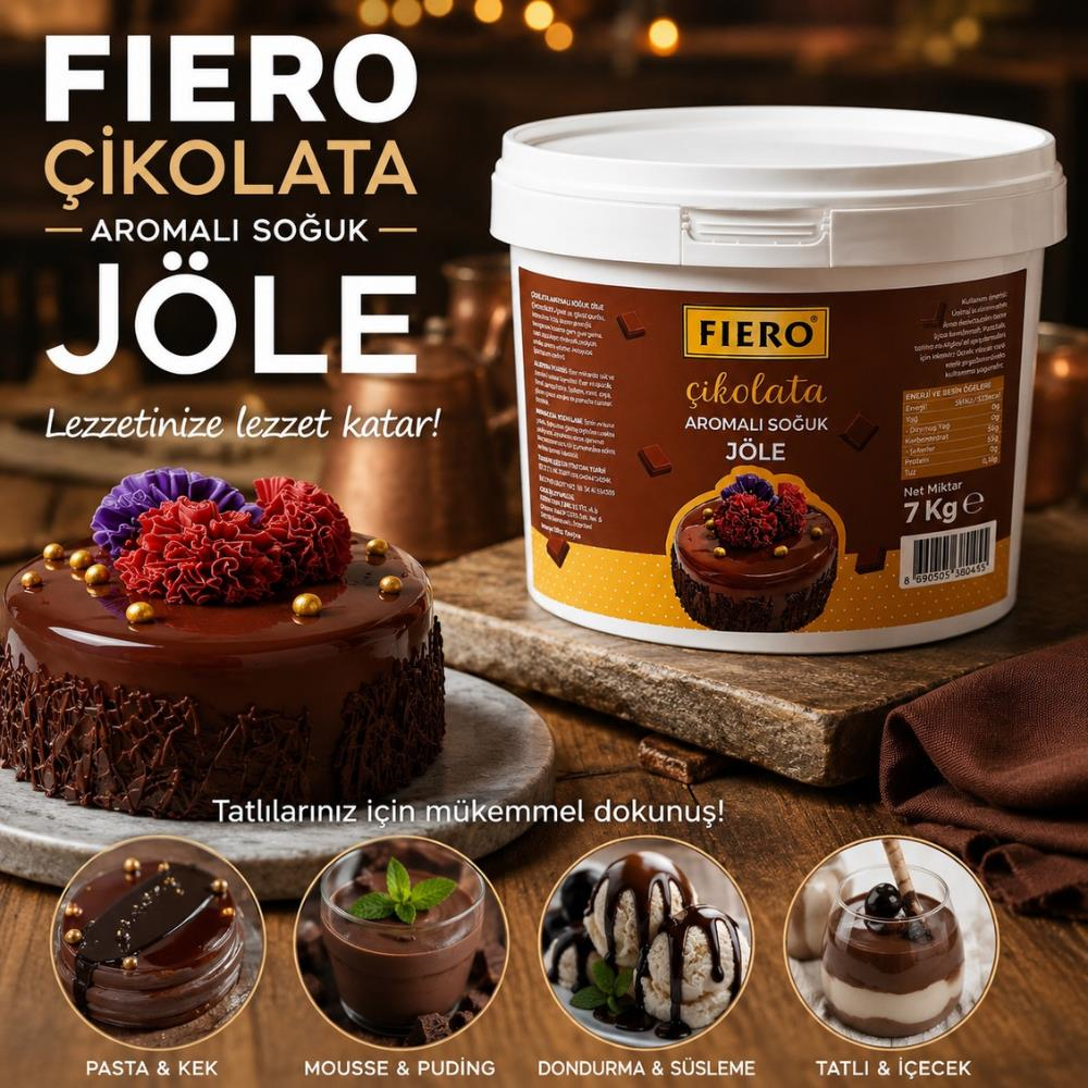 Dondo Soğuk Jöle Çikolata Aromalı 7 kg - Pasta, Tart ve Tatlılar için Profesyonel Parlak Soğuk Pasta Jölesi