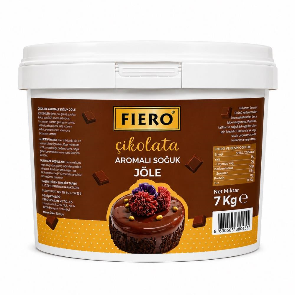 Dondo Soğuk Jöle Çikolata Aromalı 7 kg - Pasta, Tart ve Tatlılar için Profesyonel Parlak Soğuk Pasta Jölesi