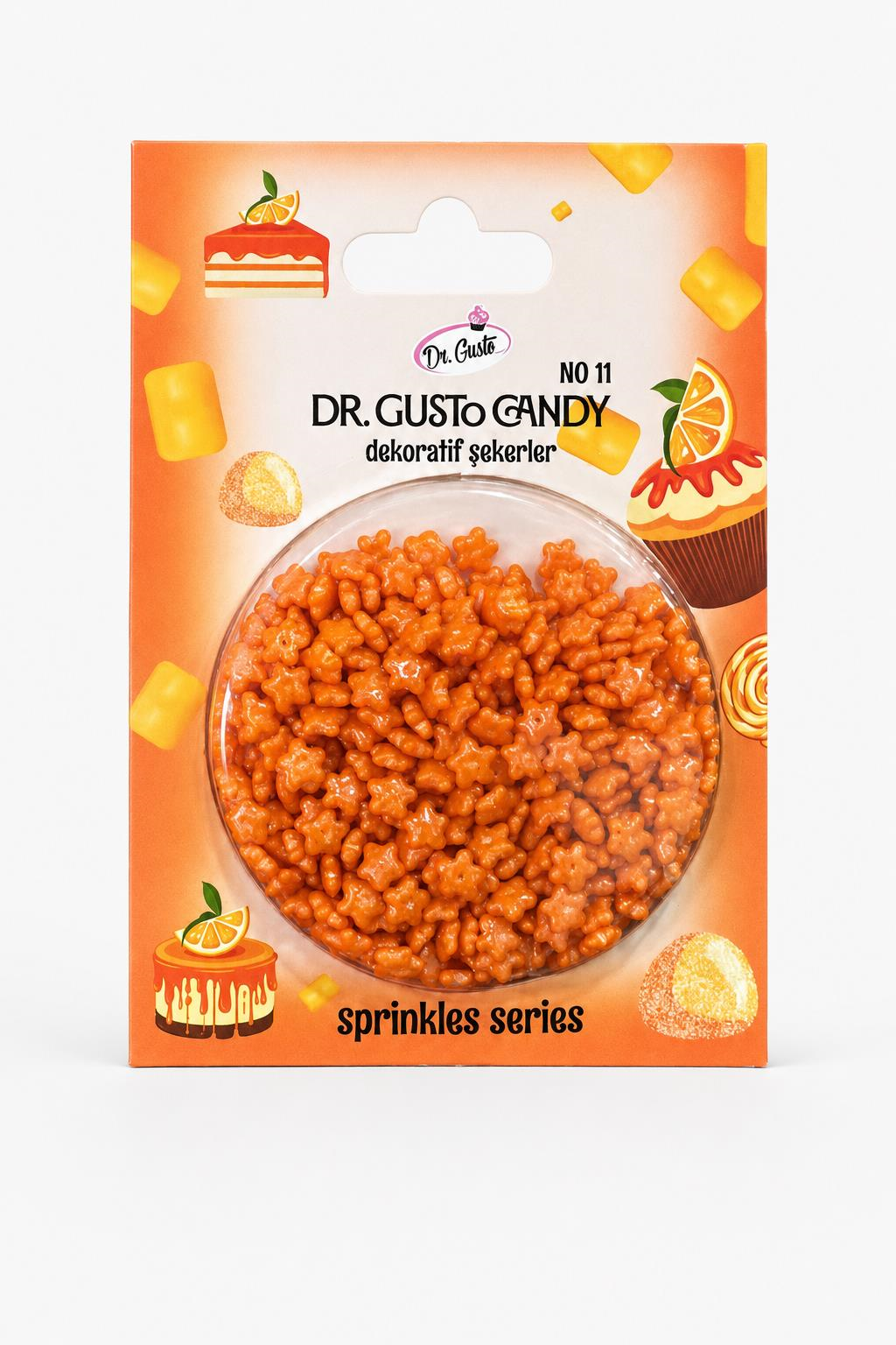 Dr. Gusto Turuncu Star Yıldız Pasta Süsleme Şekeri