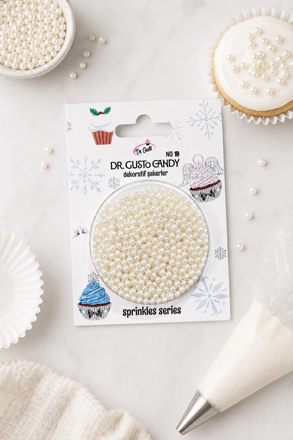 Dr. Gusto 2 mm Candy Sedef Boncuk Pasta Süsleme Şekeri