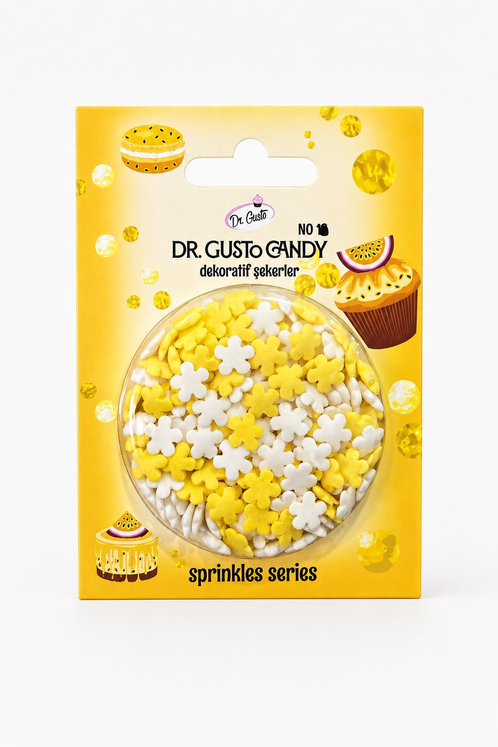 Dr. Gusto Sarı Beyaz Papatya Pasta Süsleme Şekeri