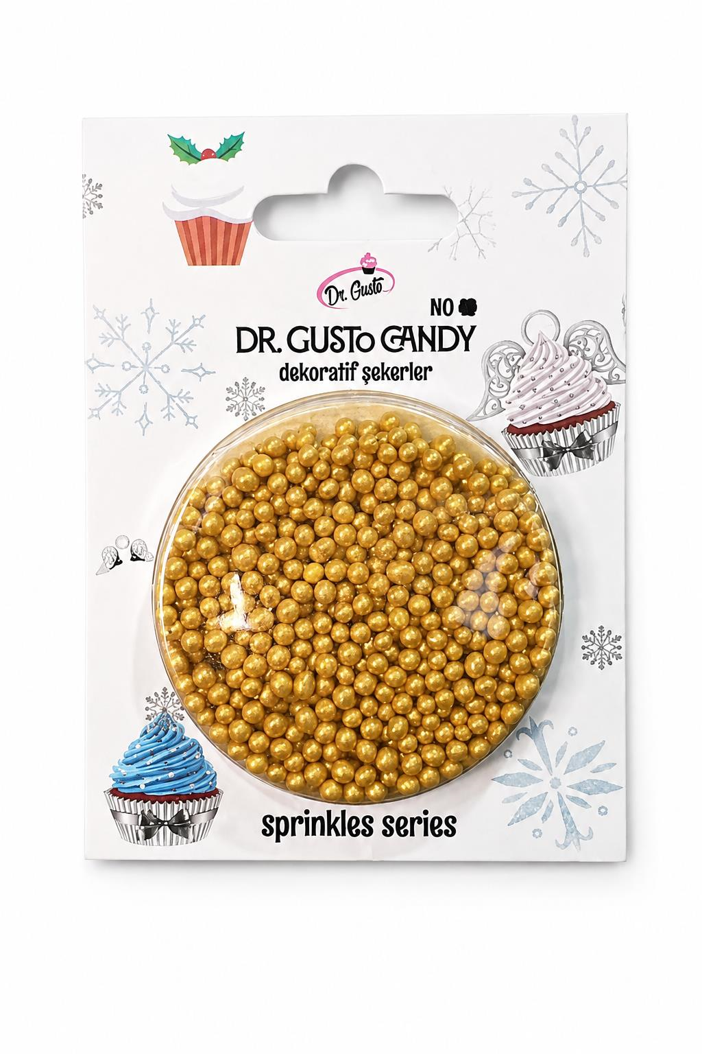 Dr. Gusto 2 mm Candy Altın Boncuk Pasta Süsleme Şekeri