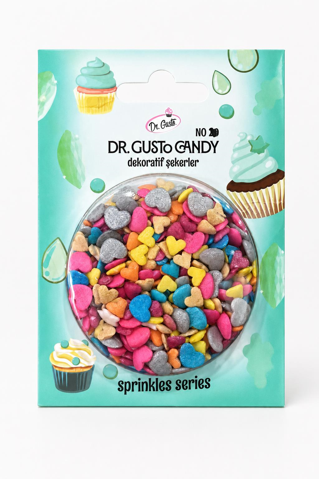 Dr. Gusto Candy Minik Kalp Karışık Renkli Pasta Süsleme Şekeri