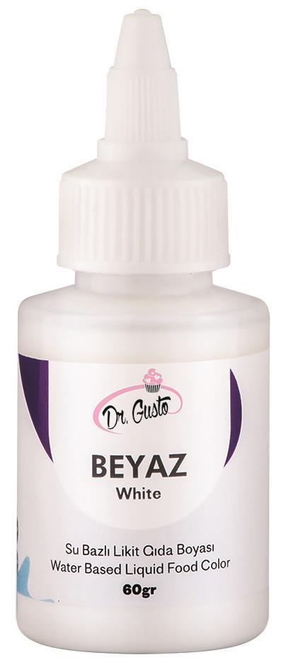 Dr.Gusto Su Bazlı Sıvı Gıda Boyası 60gr - Beyaz
