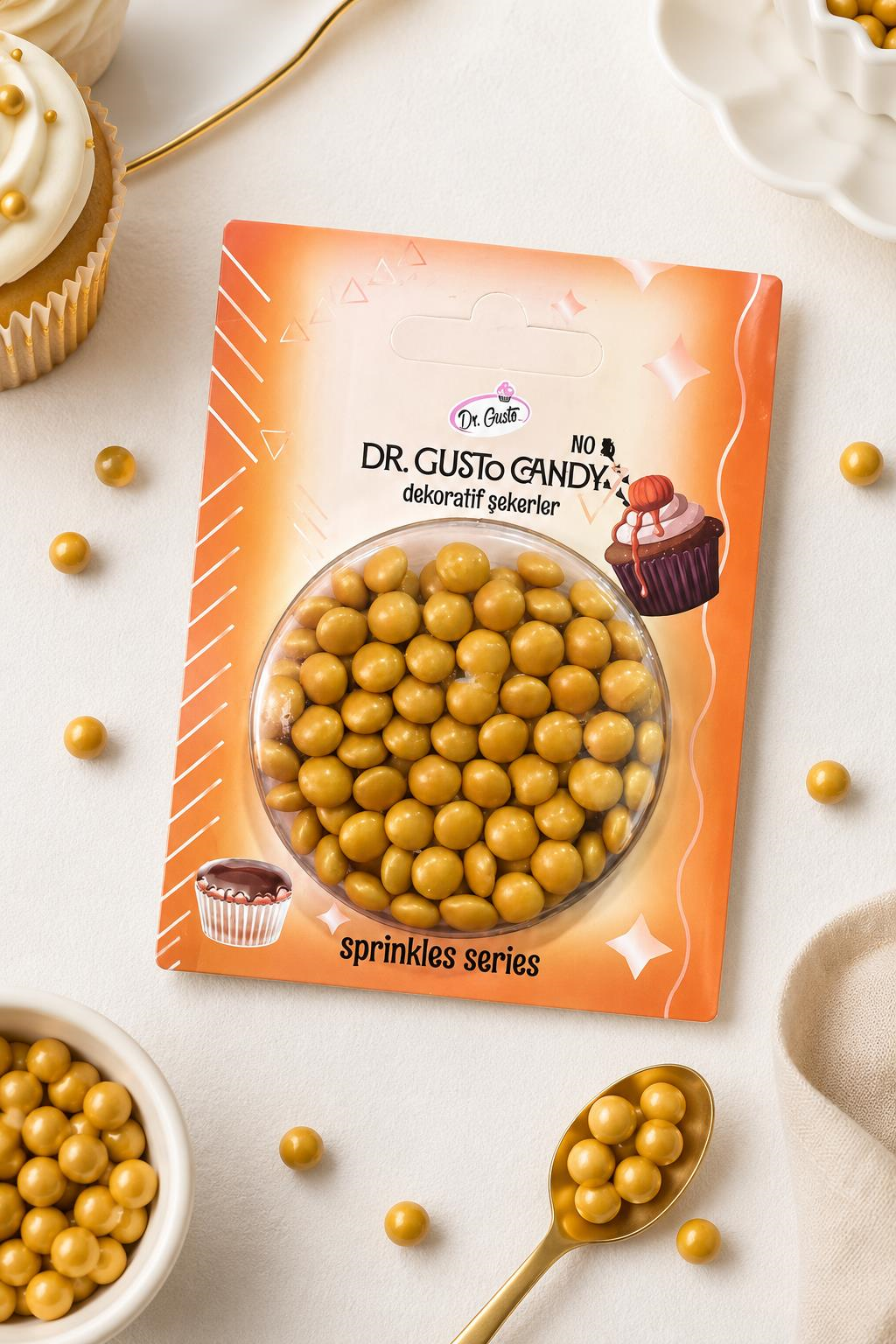 Dr. Gusto Altın Bonbon Draje Pasta Süsleme Şekeri