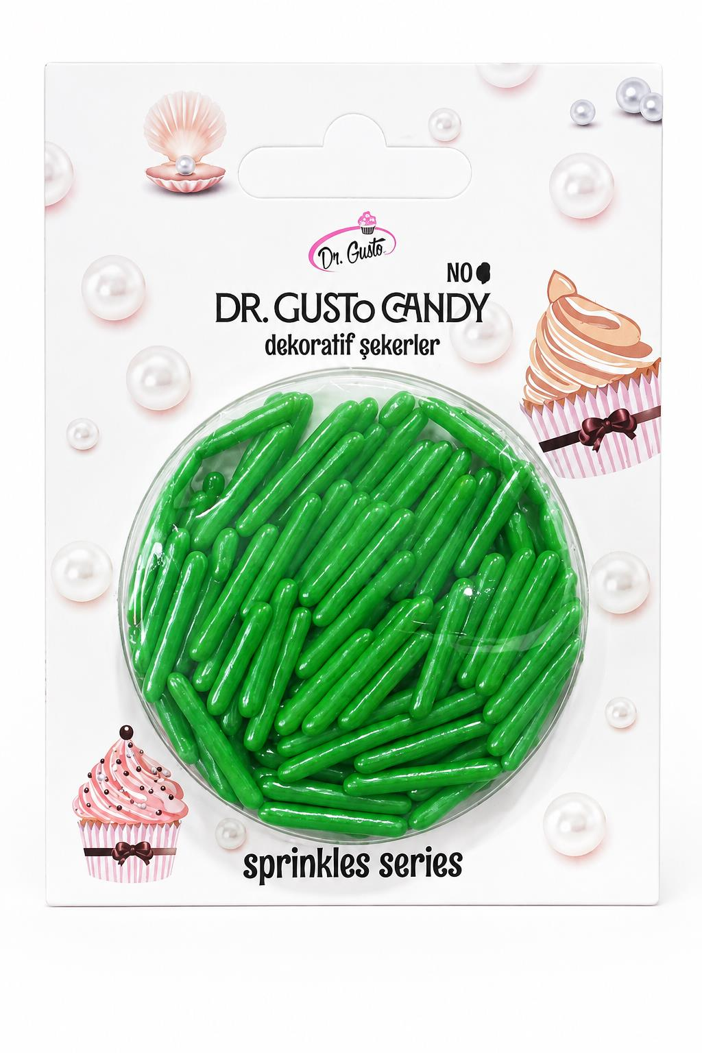 Dr. Gusto Yeşil Uzun Çubuk Pasta Süsleme Şekeri