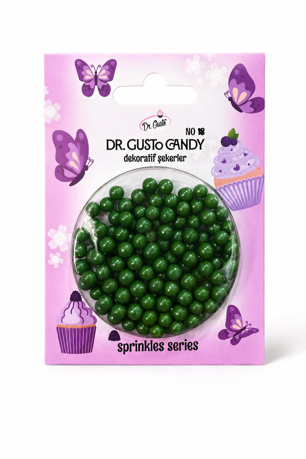 Dr. Gusto 4 mm Koyu Yeşil Boncuk Pasta Süsleme Şekeri