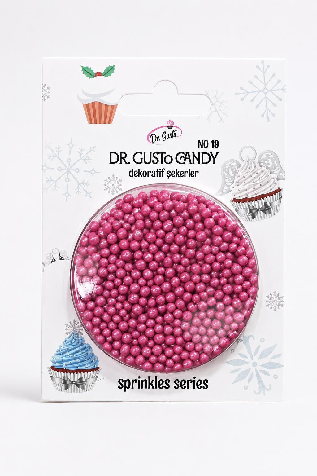 Dr. Gusto 2 mm Pembe Boncuk Pasta Süsleme Şekeri