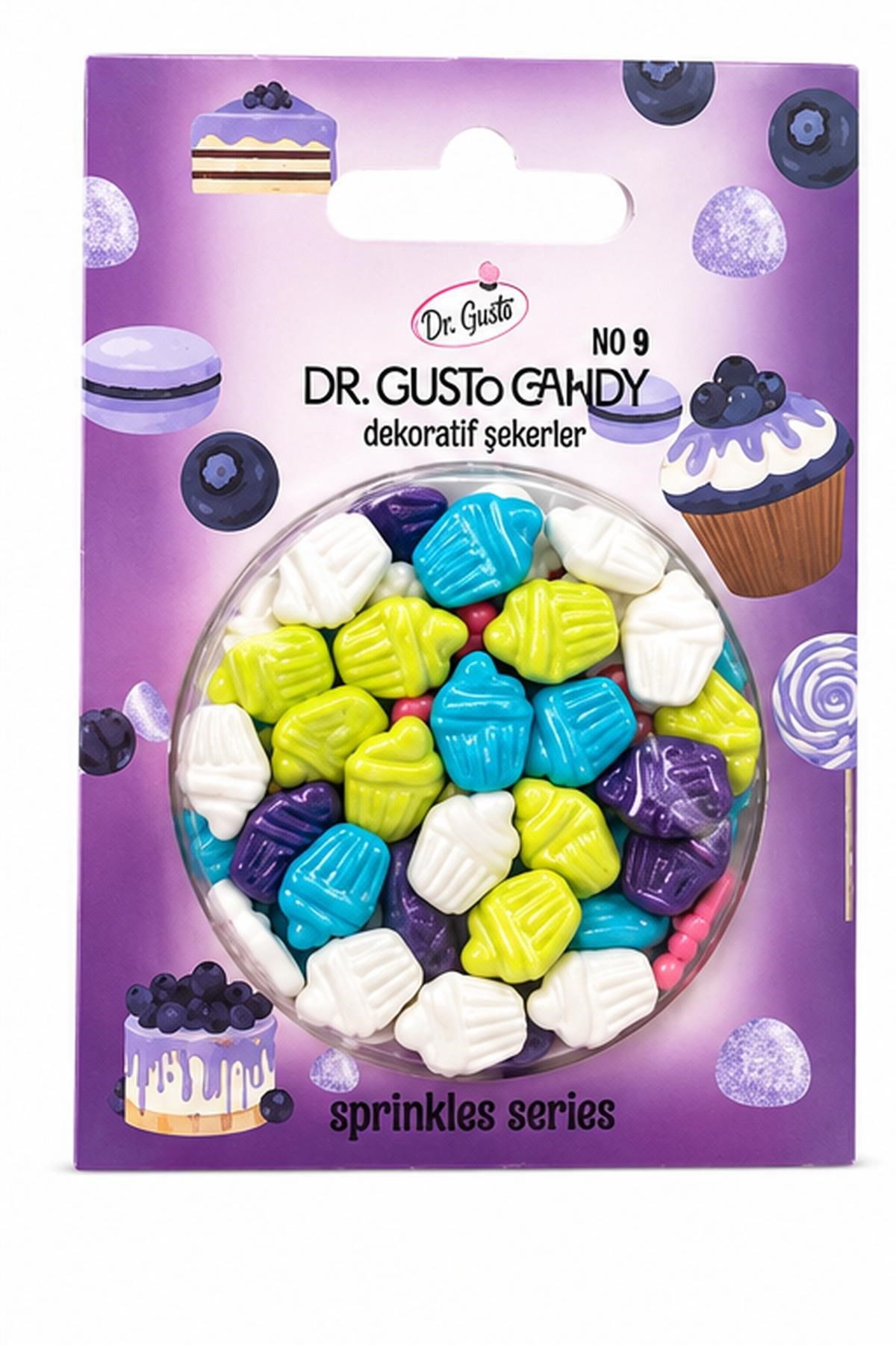 Dr. Gusto Karışık Renkli Cupcake Şekilli Pasta Süsleme Şekeri