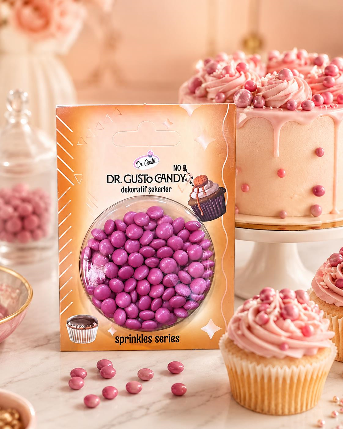 Dr. Gusto Pembe Bonbon Draje Pasta Süsleme Şekeri