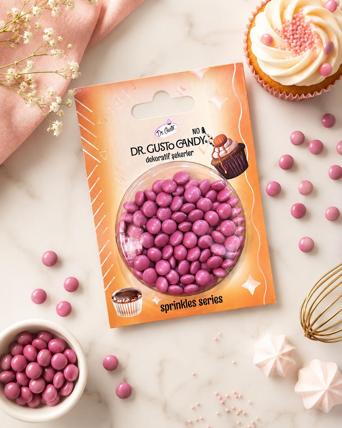 Dr. Gusto Pembe Bonbon Draje Pasta Süsleme Şekeri