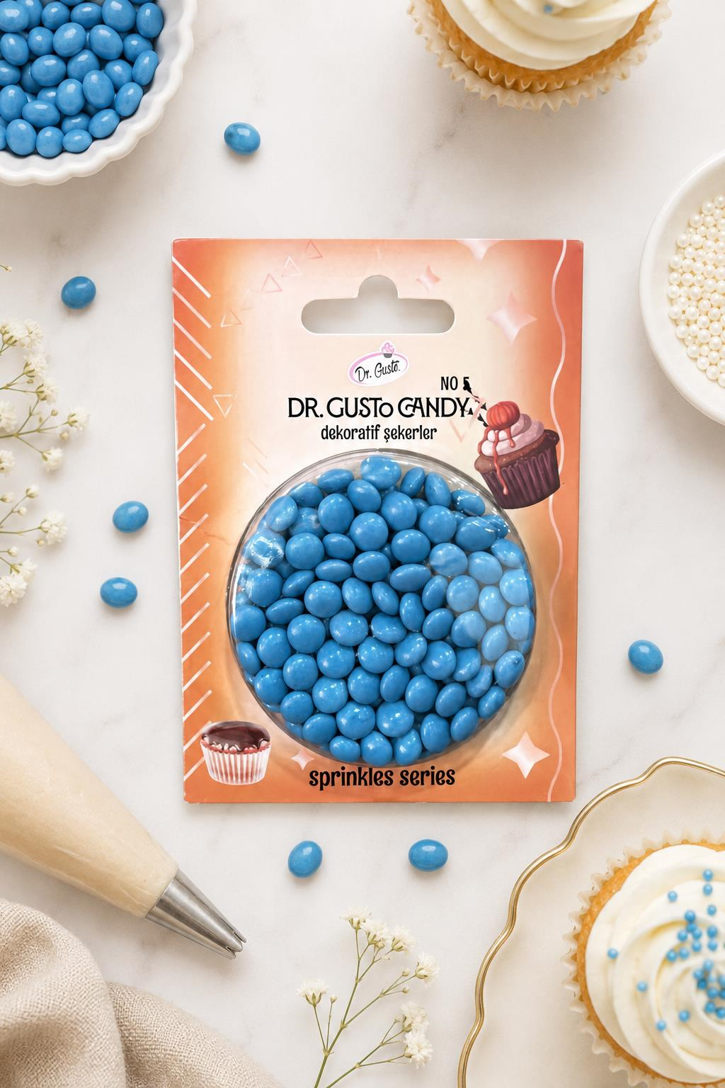 Dr. Gusto Mavi Bonbon Draje Pasta Süsleme Şekeri