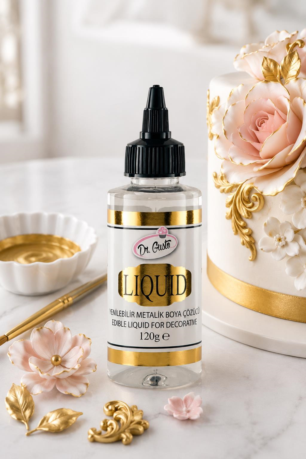 Dr. Gusto Metalik Çözücü 120 Gr – Yenilebilir Metalik Toz Gıda Boyası Çözücüsü