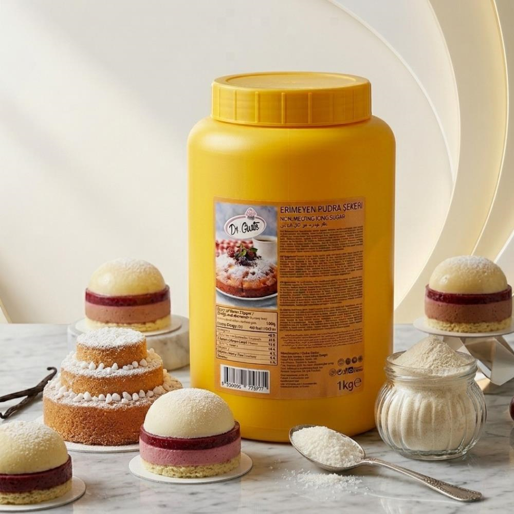 Dr. Gusto Erimeyen Pudra Şekeri 1 kg - Isıya Dayanıklı Pasta ve Tatlı Süsleme Pudra Şekeri