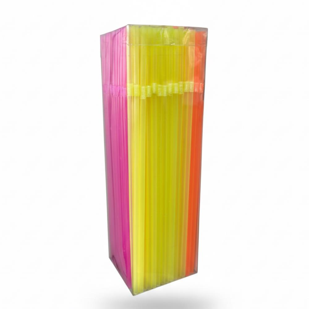 Efe Pastacılık Fosforlu Pipet 24 cm - 225li Karışık Renk | Kafe Tipi Renkli Uzun Pipet