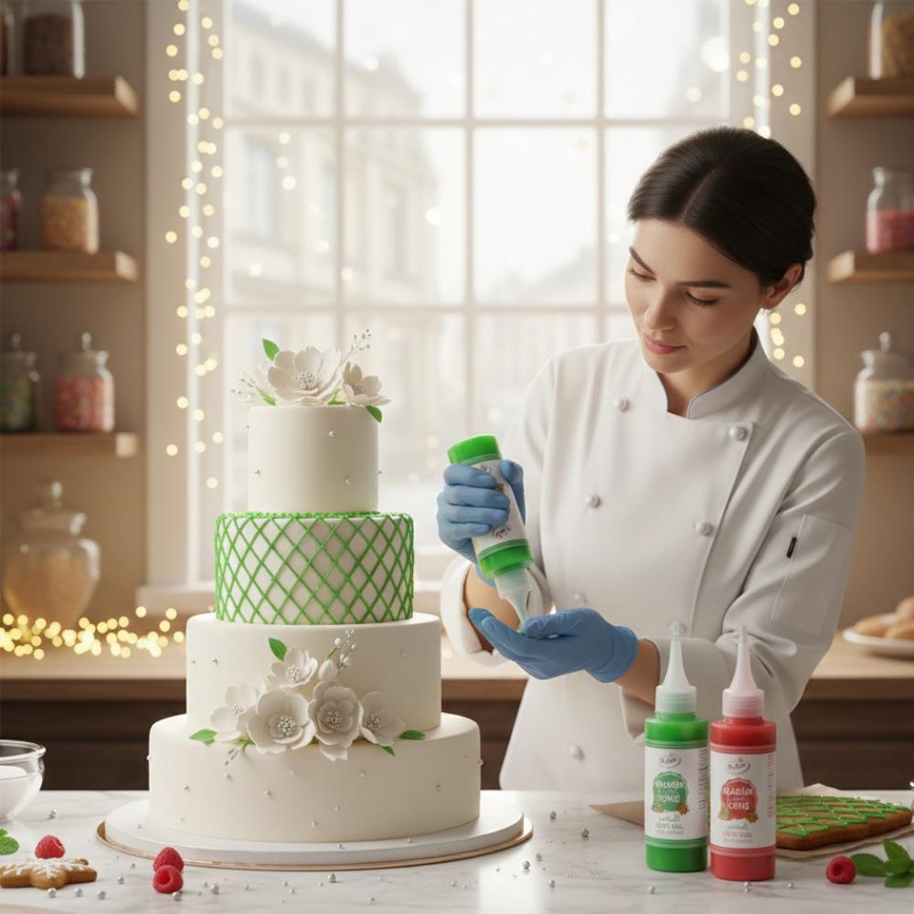 Dr. Gusto Glazür Cookie Icing Yeşil 150 gr - Kurabiye, Cupcake ve Pasta için Hazır Şeker Hamuru Glazürü