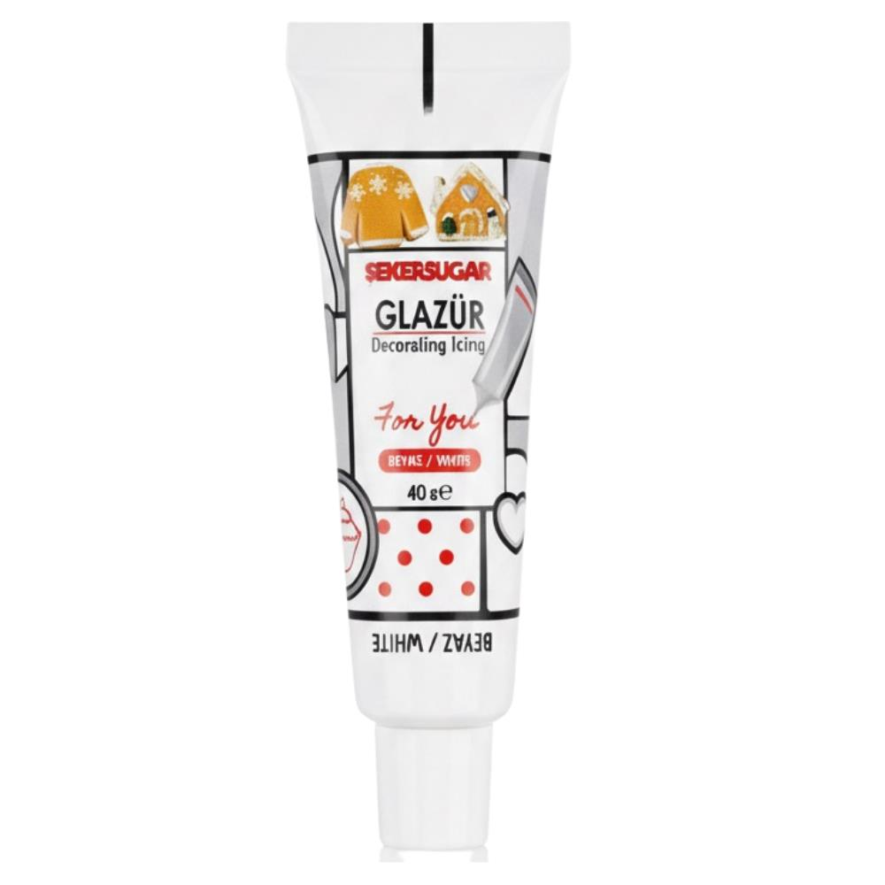 Glazür Tüp Beyaz 40 Gr – Pasta ve Kurabiye Dekor Glaze