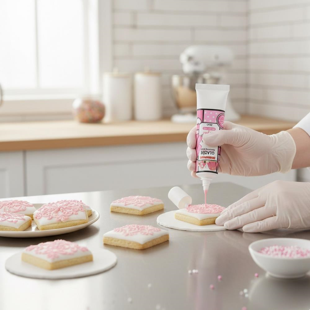 Şeker & Sugar Glazür Tüp Pembe 40 gr - Pasta ve Kurabiye Dekor Glaze