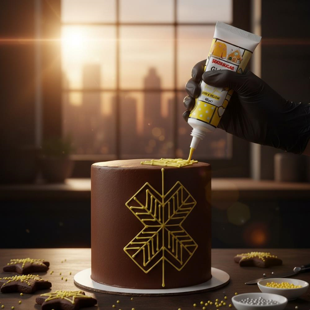 Şeker & Sugar Glazür Tüp Sarı 40 gr - Pasta ve Kurabiye Dekor Glaze
