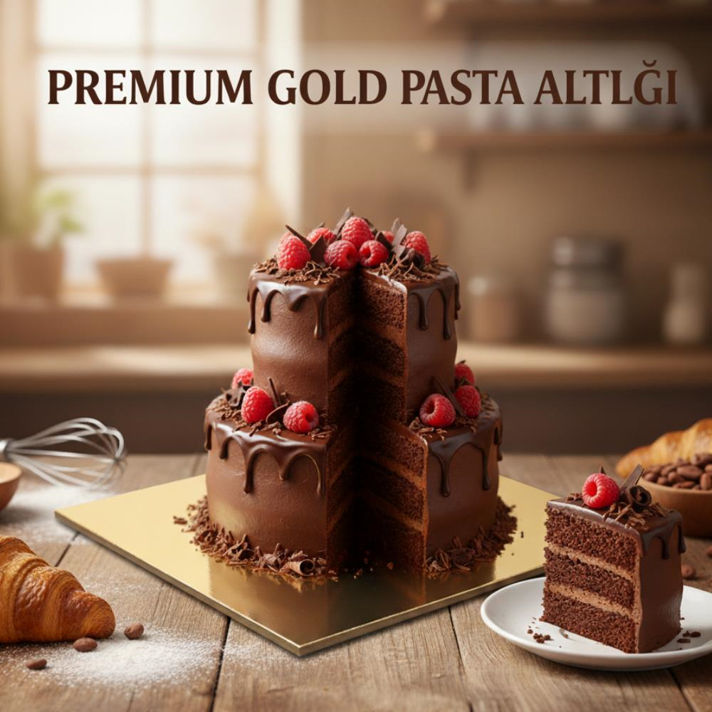 Gold Kare Pasta Altlığı 18 cm – Kalın Karton 25’li Paket