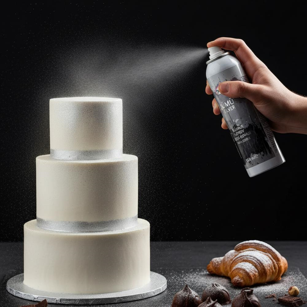Dr. Gusto Gümüş Renkli Sprey Gıda Boyası 150 ml
