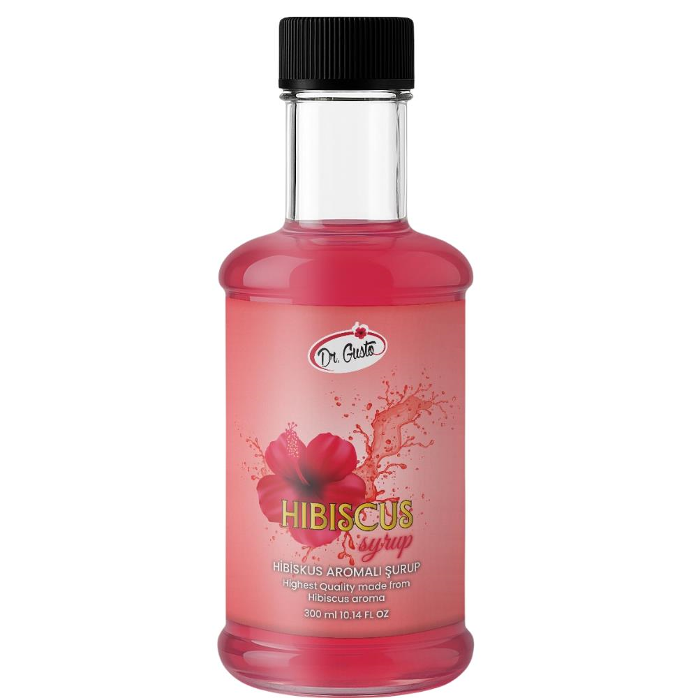 Dr. Gusto Hibiskus Kokteyl Şurubu 300 cc - Yoğun Aromalı İçecek, Kahve ve Tatlı Şurubu
