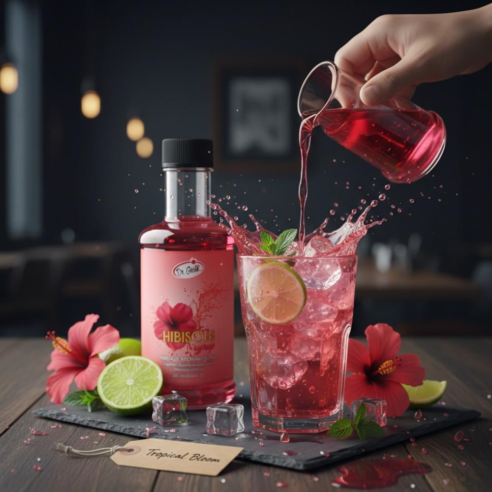 Dr. Gusto Hibiskus Kokteyl Şurubu 300 cc - Yoğun Aromalı İçecek, Kahve ve Tatlı Şurubu