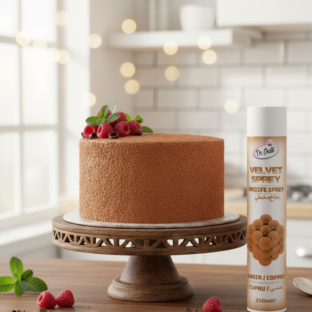 Dr. Gusto Kadife (Velvet) Sprey Gıda Boyası Bakır 250 ml