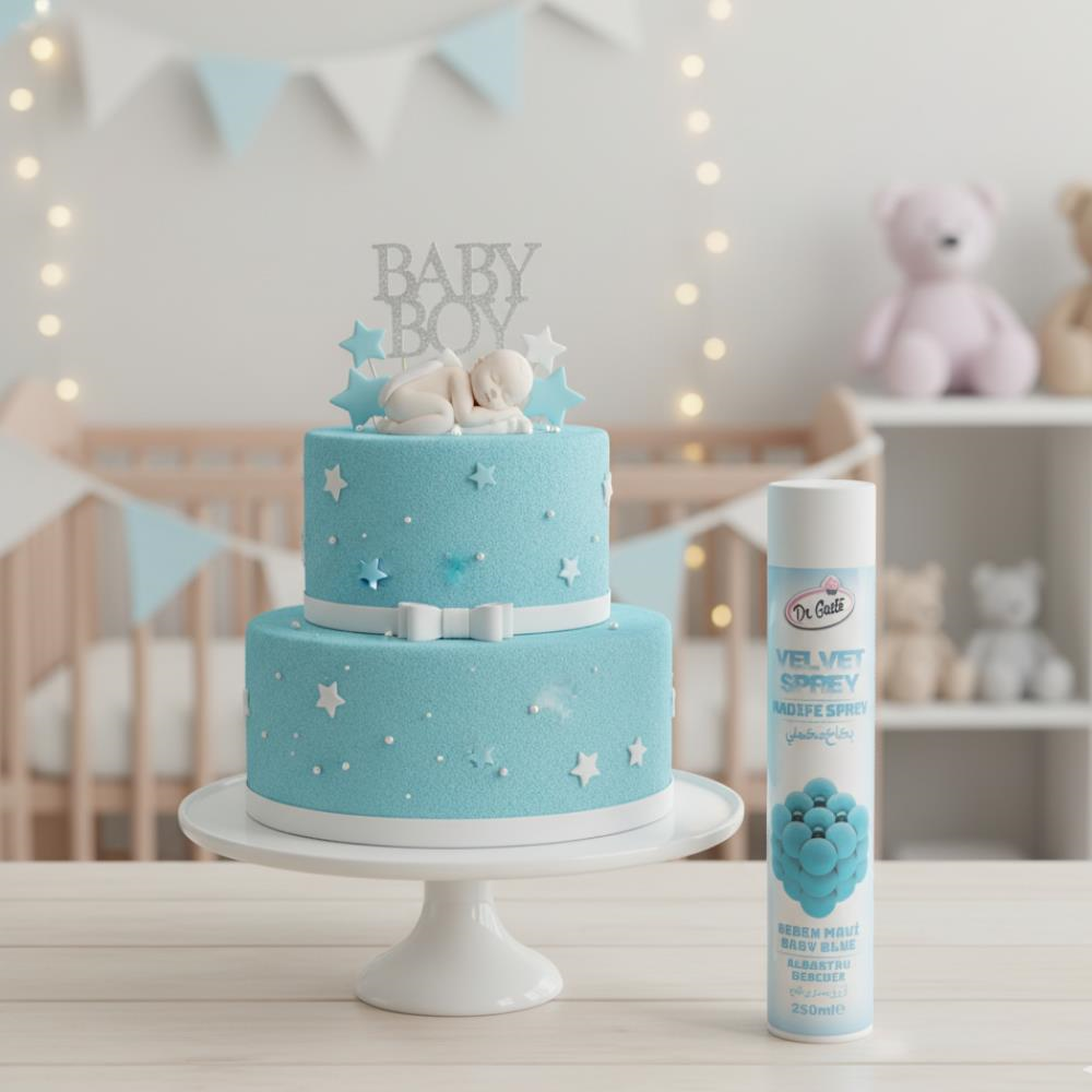 Dr. Gusto Kadife (Velvet) Sprey Gıda Boyası Bebe Mavi 250 ml