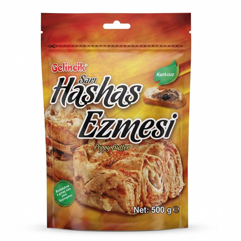 Gelincik Katkısız Doğal Sarı Haşhaş Ezmesi 500 gr - Geleneksel Yoğun Lezzet