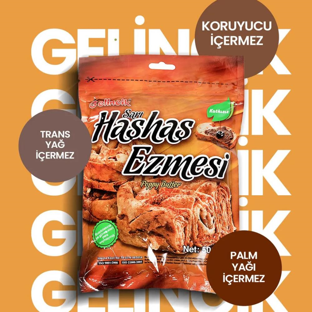 Gelincik Katkısız Doğal Sarı Haşhaş Ezmesi 500 gr - Geleneksel Yoğun Lezzet