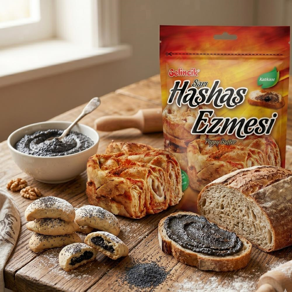 Gelincik Katkısız Doğal Sarı Haşhaş Ezmesi 500 gr - Geleneksel Yoğun Lezzet
