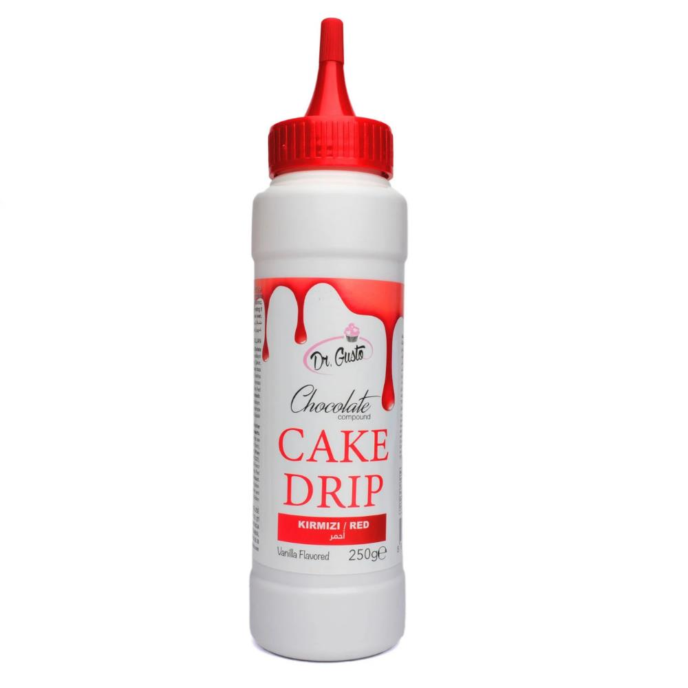 Kırmızı Cake Drip 250 g – Pasta, Kek ve Tatlı Üzeri Çikolata Kaplama Sosu