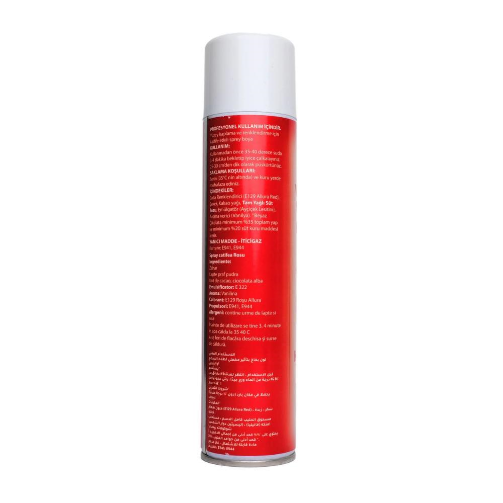Dr. Gusto Kırmızı Kadife Sprey Pasta Boyası 250 ml - Pasta, Mousse, Tatlı ve Şekerleme Kaplama Spreyi