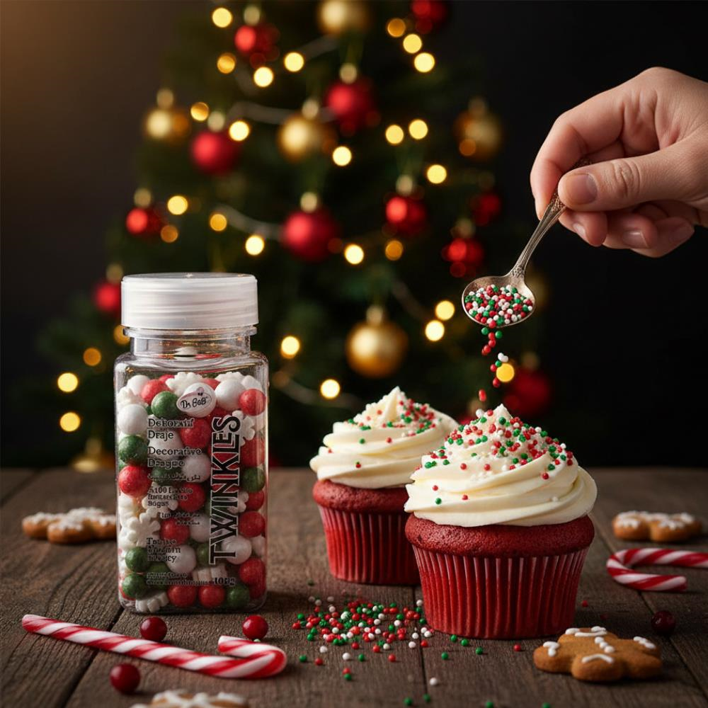 Dr. Gusto Kırmızı Yeşil Cupcake ve Pasta Süsleme Şekeri 100 gr - Dekor Şekeri