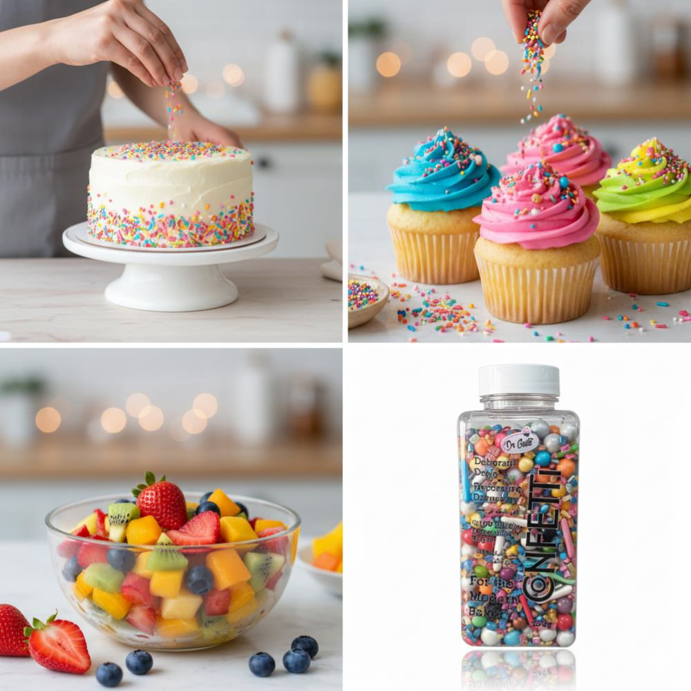 Dr. Gusto Konfeti Şeker Karışık Renkli Mix 250 gr - Pasta, Cupcake ve Tatlılar için Renkli Dekor Şekeri