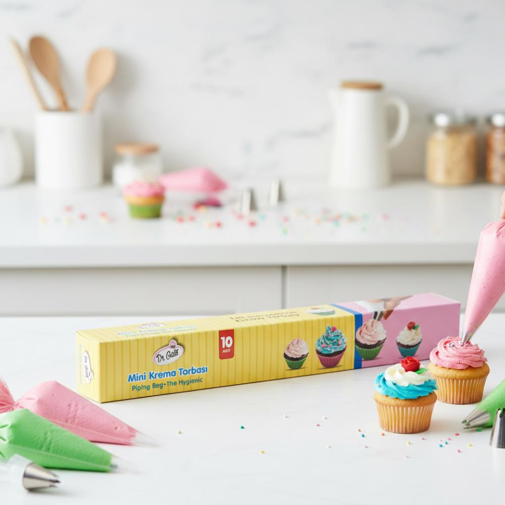 Krema Torbası Mini 10’lu – 40 cm x 24 cm | Tek Kullanımlık Dayanıklı Pasta Sıkma Torbası