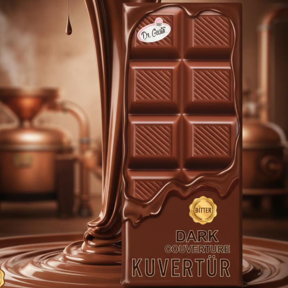 Dr. Gusto Kuvertür Mini Çikolata Bitter 200 gr - Kaplama, Ganaj ve Dolgu için Yoğun Bitter