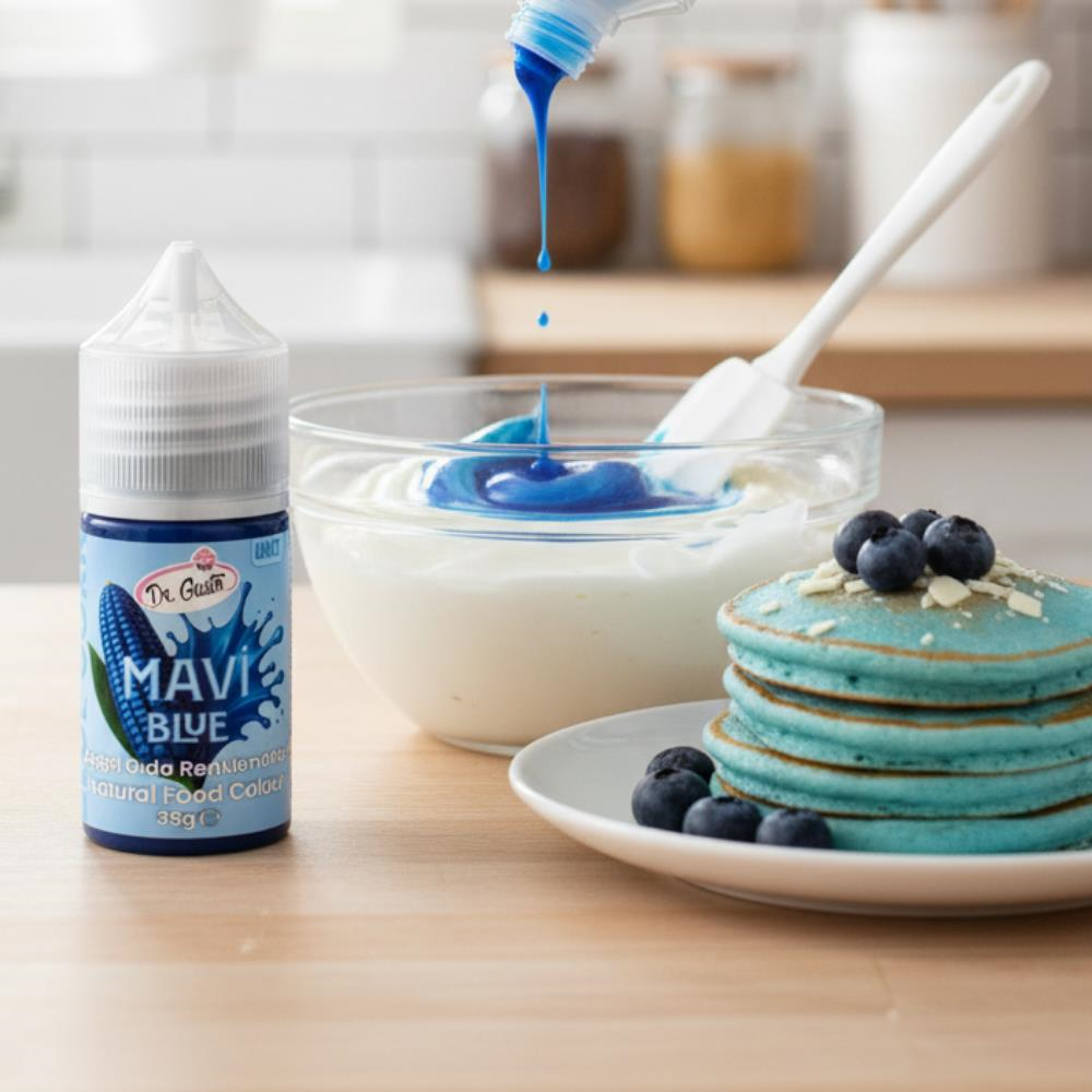 Dr. Gusto Likit Mavi Doğal Gıda Boyası 35 gr - Bitkisel Kaynaklı, Pasta ve Tatlılar için Katkısız Sıvı Renk Boyası