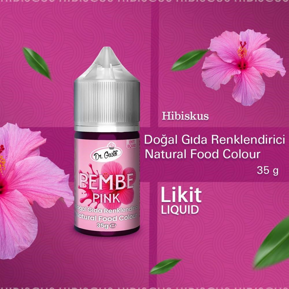 Dr. Gusto Likit Pembe Doğal Gıda Boyası 35 gr Bitkisel