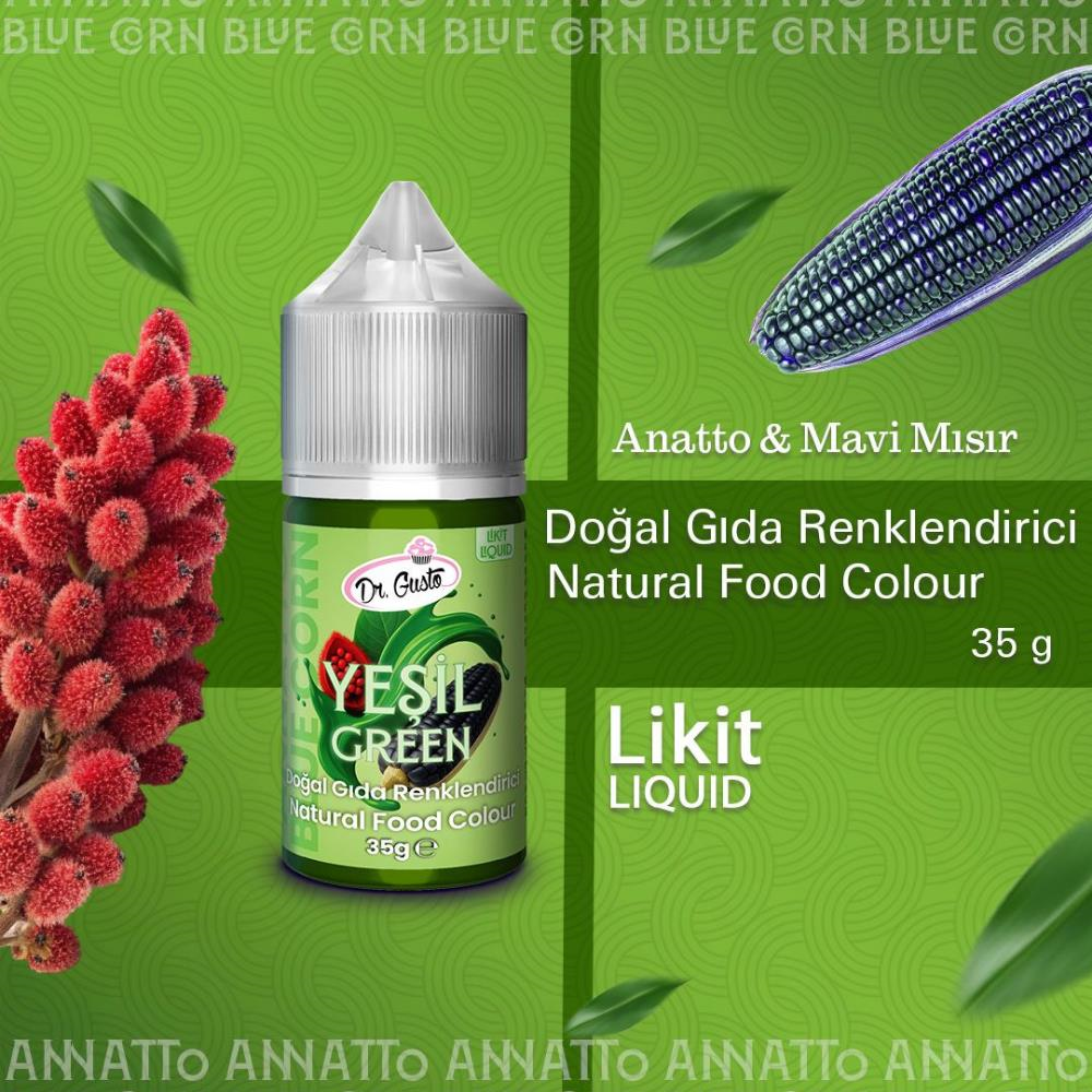 Dr. Gusto Likit Yeşil Doğal Gıda Boyası 35 gr Bitkisel