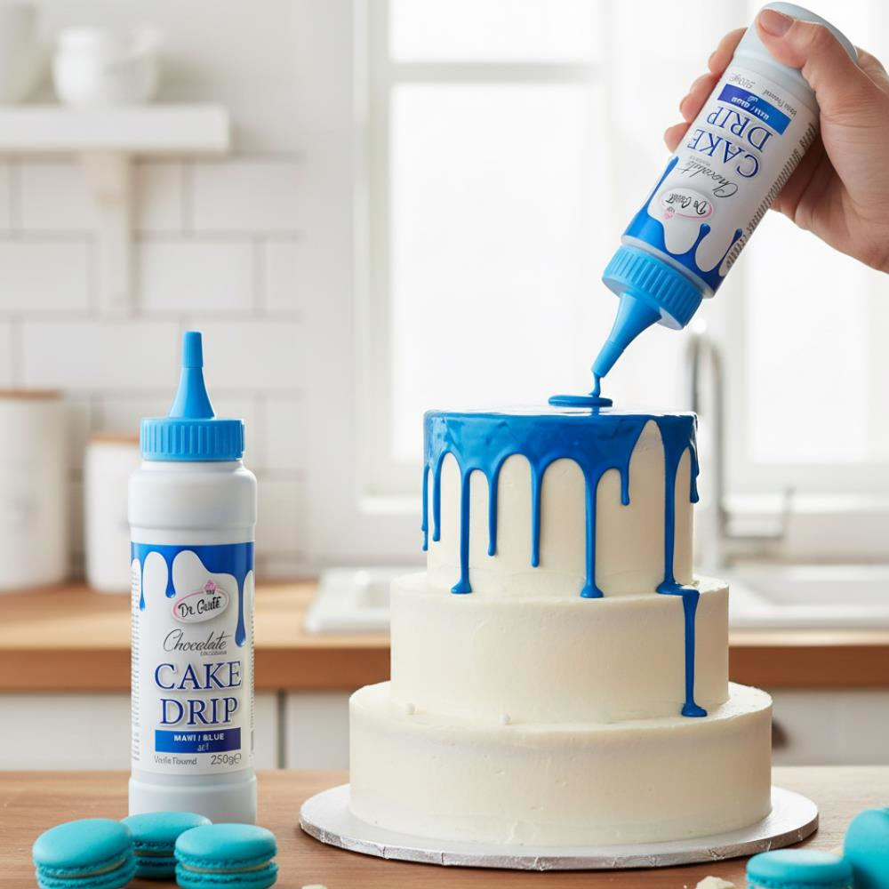Dr. Gusto Mavi Cake Drip 250 gr - Pasta, Kek ve Tatlı Üzeri Çikolata Kaplama Sosu