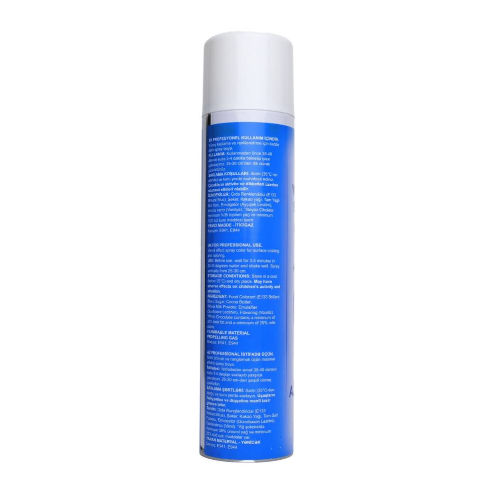 Dr. Gusto Mavi Kadife Sprey Pasta Boyası 250 ml - Pasta, Mousse, Tatlı ve Şekerleme Kaplama Spreyi