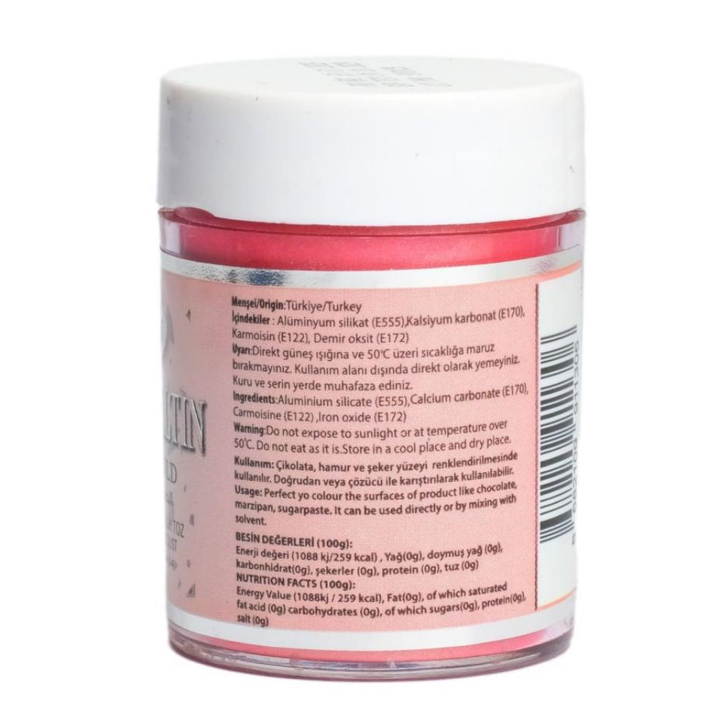Dr. Gusto Metalik Toz Gıda Boyası Rose Gold 10 gr - Yenilebilir Pasta Dekor Tozu