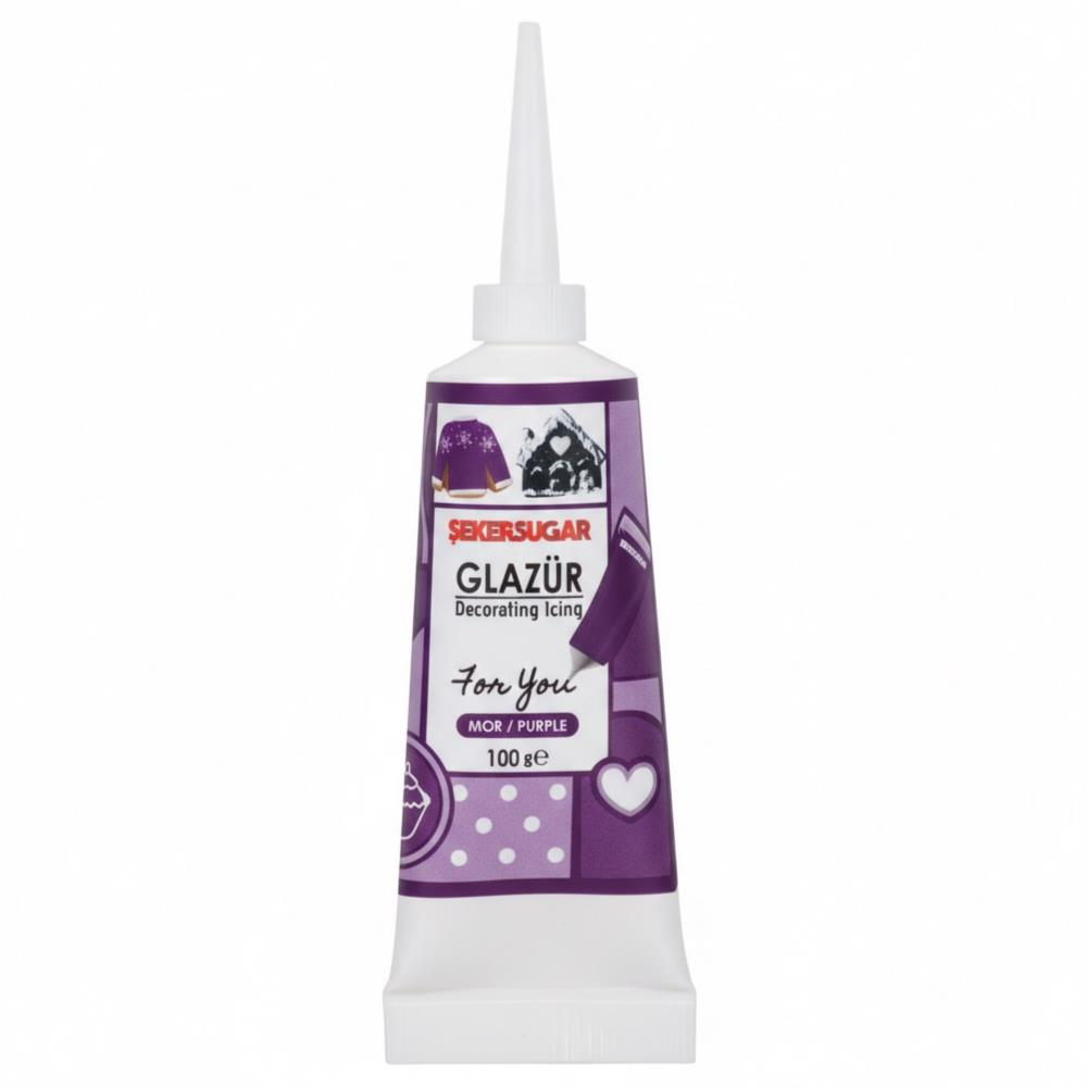 Mor Glazür 100 Gr – Pasta ve Kurabiye Dekor Glaze Kaplama