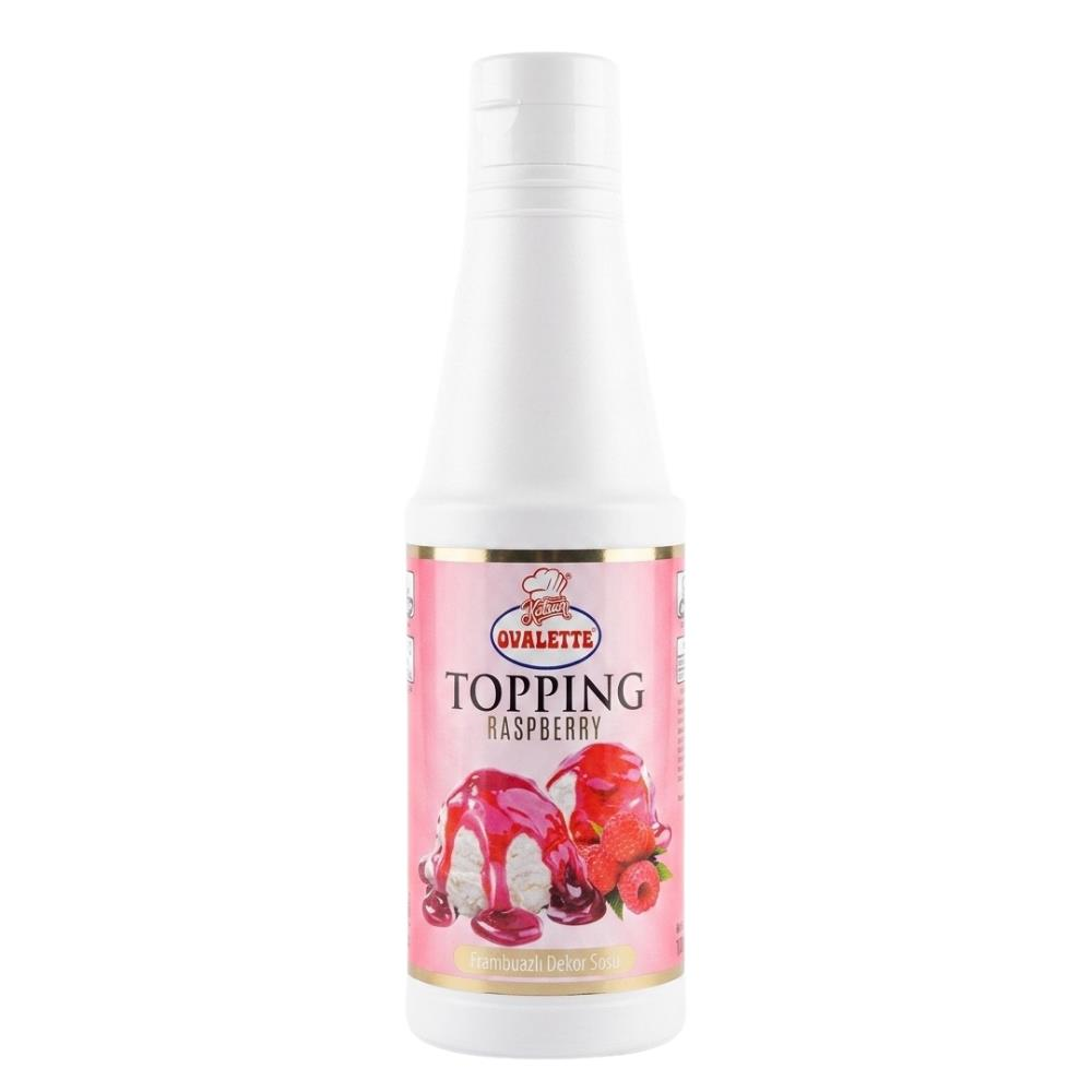 Ovalette Topping Frambuaz Sosu 1 kg - Tatlı, Waffle, Pancake ve İçecekler için Yoğun Meyve Aromalı Topping